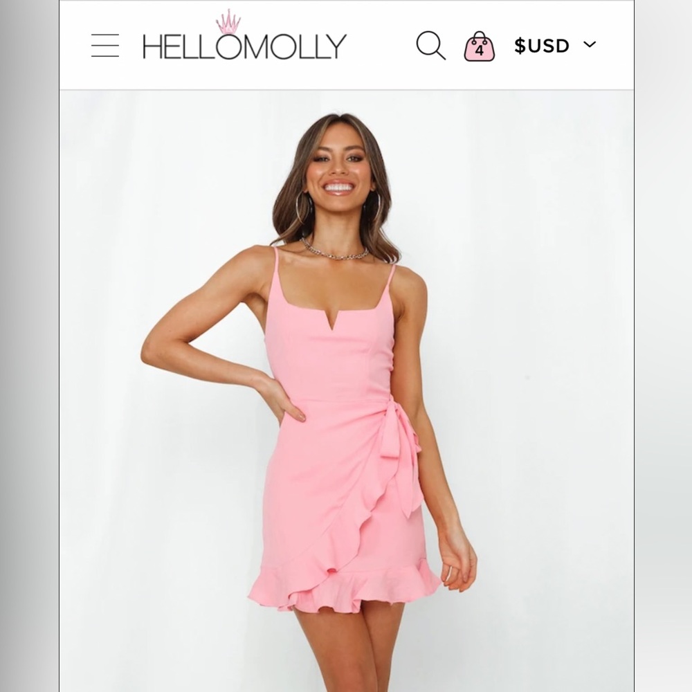 hello molly pink tie dress